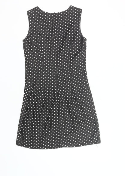Chic & Mit Women's Black Polka Dot Sleeveless Sheath Dress S