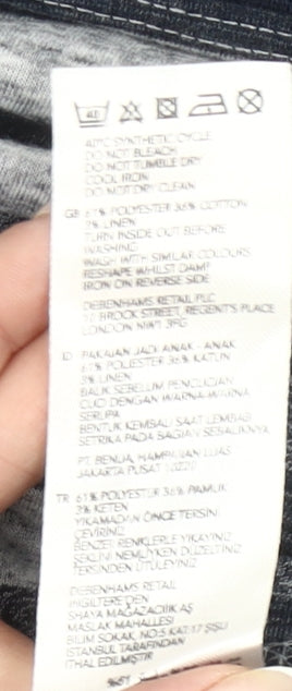 Maine New England Men’s Grey Black Striped XL Crew Neck T-Shirt