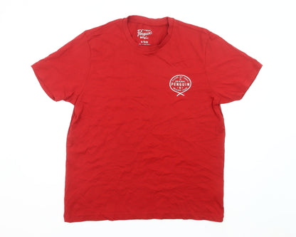 Original Penguin Men's Red XL Crew Neck Graphic Cotton T-Shirt