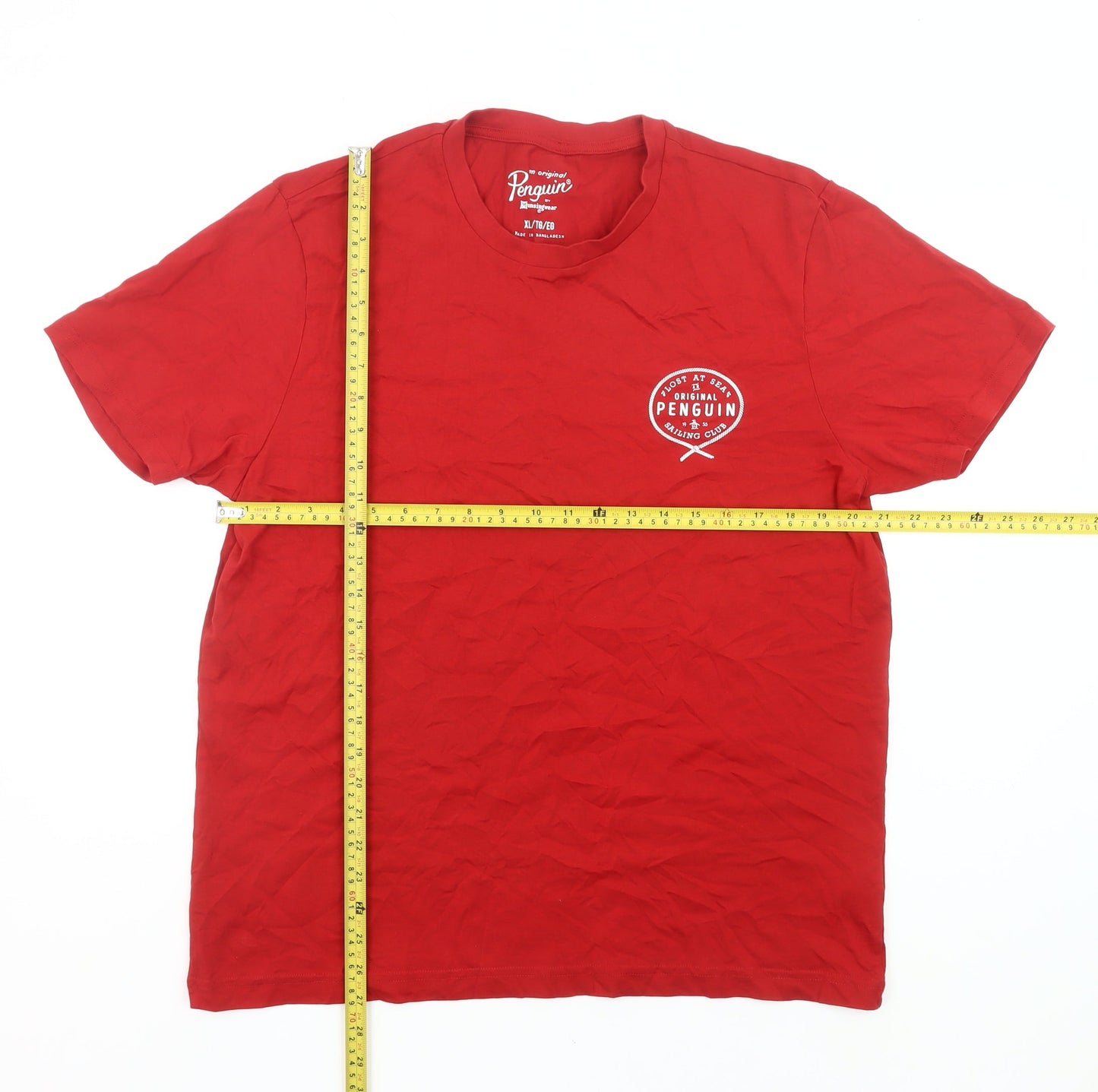 Original Penguin Men's Red XL Crew Neck Graphic Cotton T-Shirt