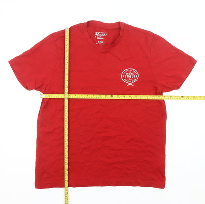 Original Penguin Men's Red XL Crew Neck Graphic Cotton T-Shirt