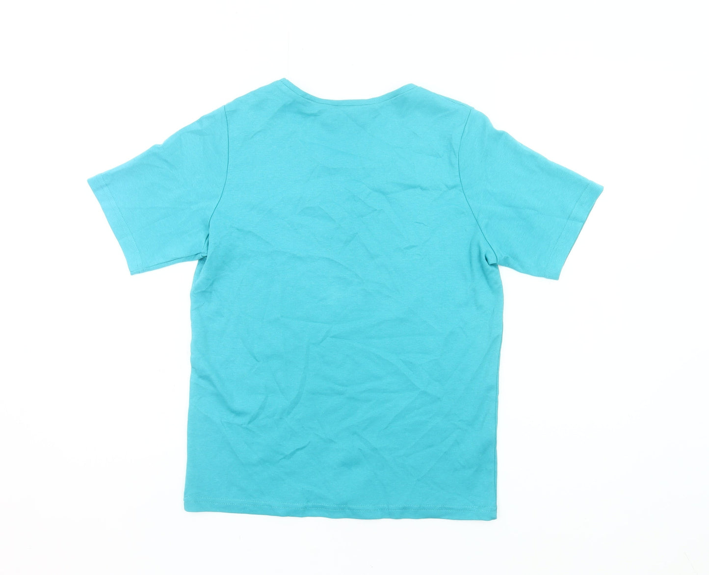 Honor Millburn Women's Blue Cotton Embroidered T-Shirt Size S