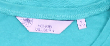 Honor Millburn Women's Blue Cotton Embroidered T-Shirt Size S