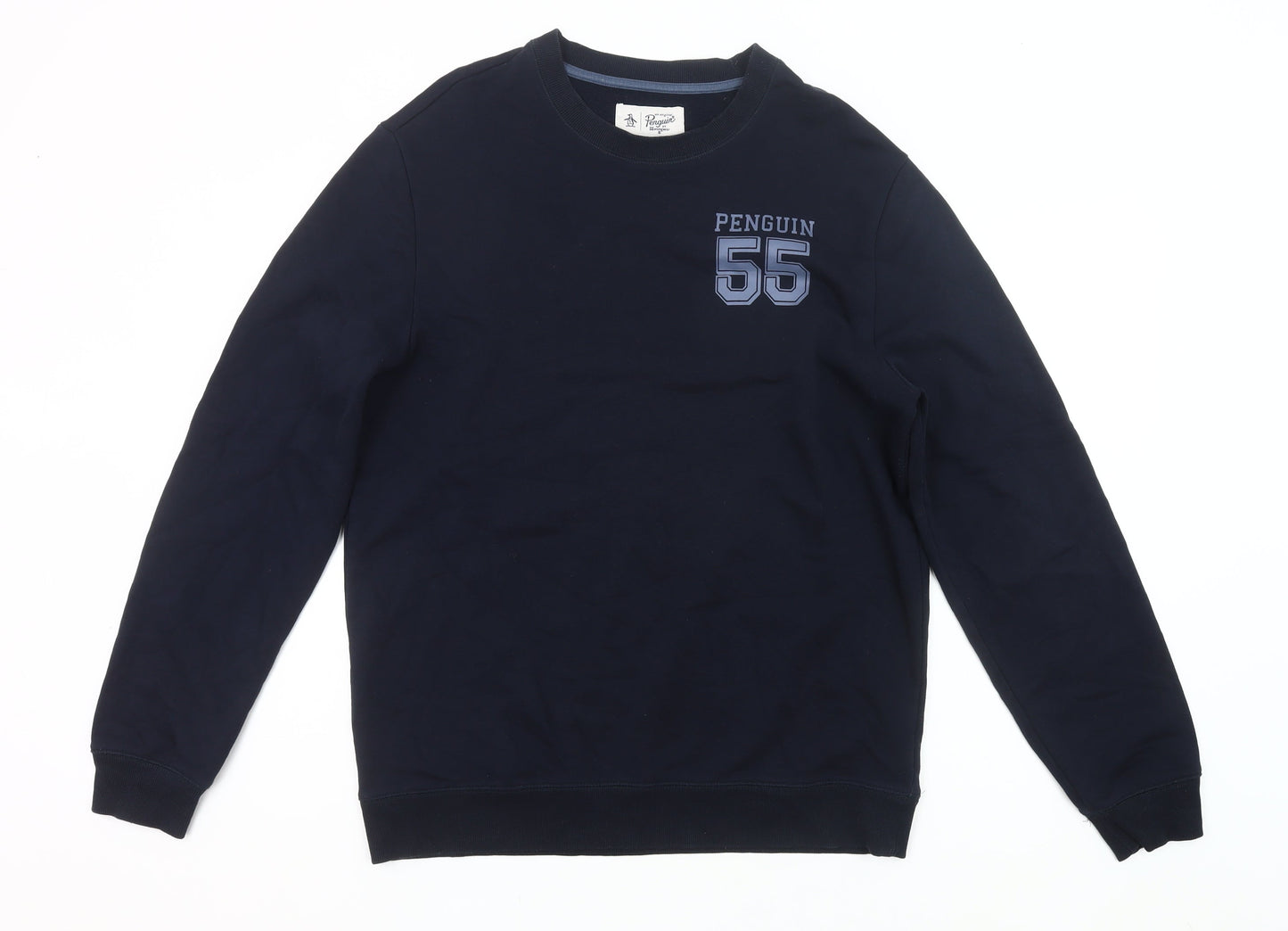 Penguin Men's Blue XL Crew Neck Pullover Sweatshirt Logo Sports