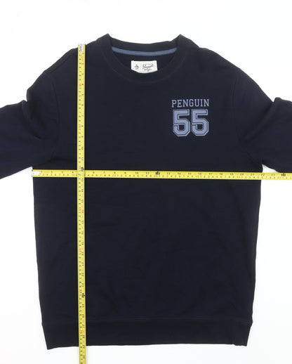 Penguin Men's Blue XL Crew Neck Pullover Sweatshirt Logo Sports