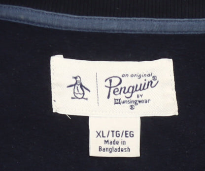 Penguin Men's Blue XL Crew Neck Pullover Sweatshirt Logo Sports