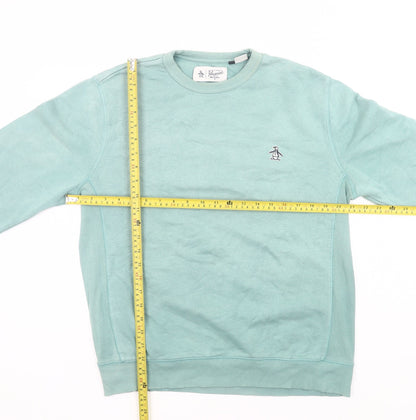 Original Penguin Men’s Green Pullover Sweatshirt Size S Logo Crew Neck