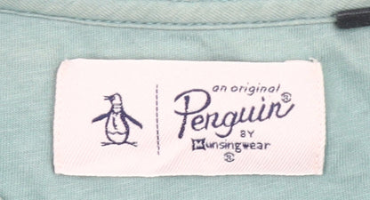 Original Penguin Men’s Green Pullover Sweatshirt Size S Logo Crew Neck