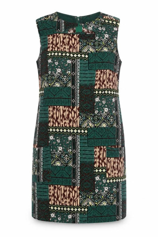 Izabel London Women Green Size 12 Sheath Knee Length Sleeveless Dress
