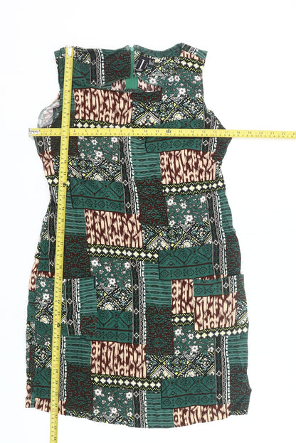 Izabel London Women Green Size 12 Sheath Knee Length Sleeveless Dress