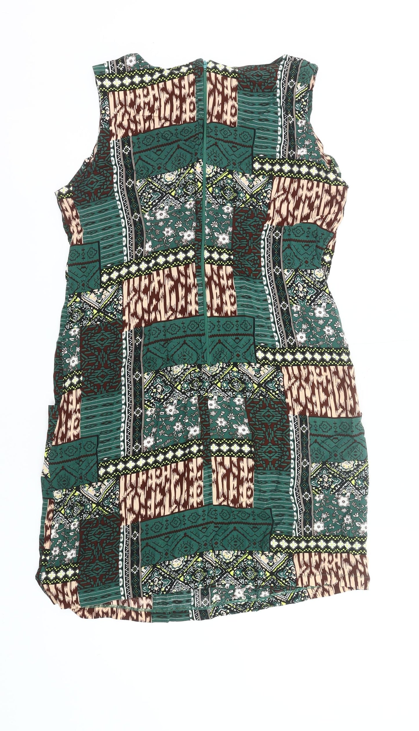 Izabel London Women Green Size 12 Sheath Knee Length Sleeveless Dress