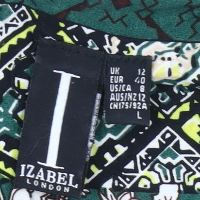 Izabel London Women Green Size 12 Sheath Knee Length Sleeveless Dress