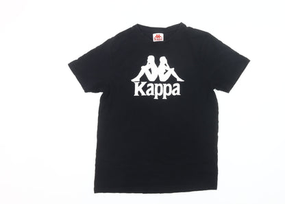 Kappa Women’s Black Small Logo T-Shirt Casual Short Sleeve