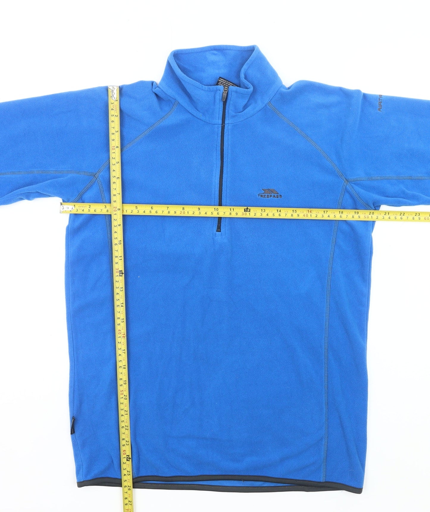 Trespass Men’s Blue Fleece Sweatshirt S Mock Neck 1/2 Zip Outdoor