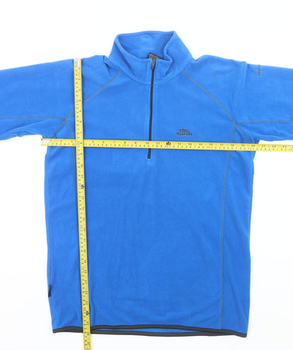 Trespass Men’s Blue Fleece Sweatshirt S Mock Neck 1/2 Zip Outdoor