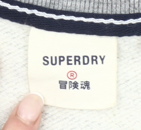 Superdry Mens Grey L Sweatshirt Pullover Crew Neck Logo Print