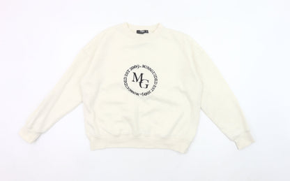 Missguided Women’s Ivory Petite Logo Sweatshirt UK 4 Pullover