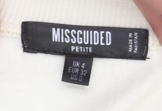 Missguided Women’s Ivory Petite Logo Sweatshirt UK 4 Pullover