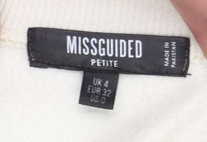 Missguided Women’s Ivory Petite Logo Sweatshirt UK 4 Pullover
