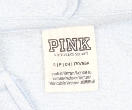 Victoria's Secret PINK Women's Blue Hoodie Small Cotton Blend Logo