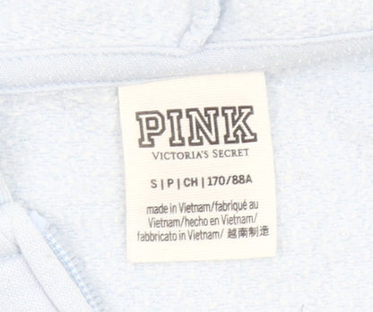 Victoria's Secret PINK Women's Blue Hoodie Small Cotton Blend Logo