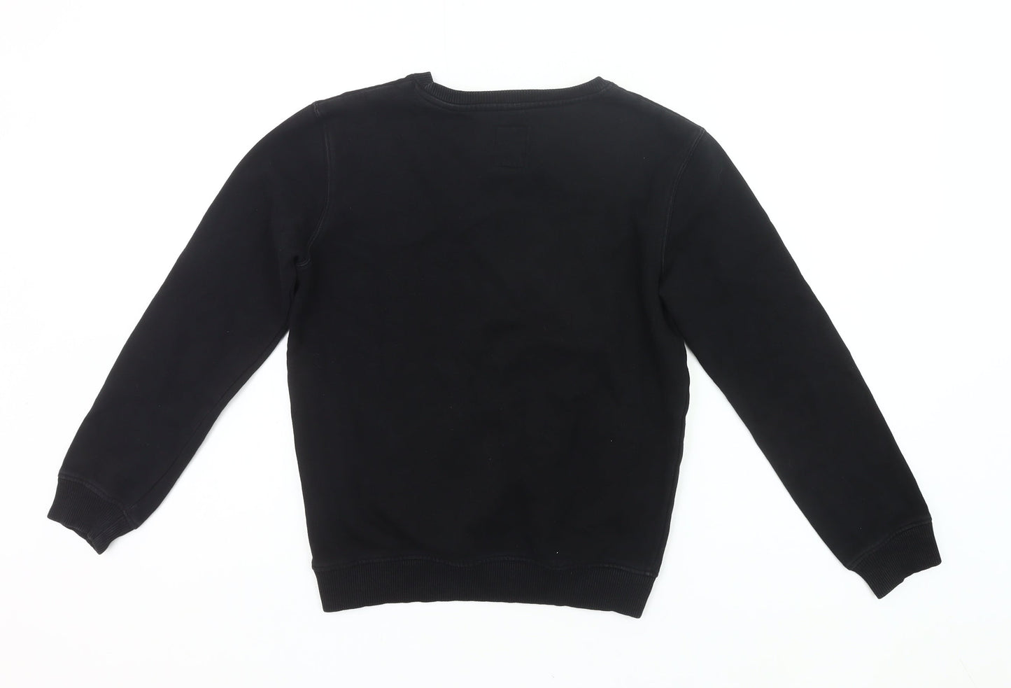Franklin & Marshall Boys Black Sweatshirt 12-13Y Pullover Crew Neck Logo