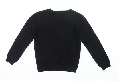 Franklin & Marshall Boys Black Sweatshirt 12-13Y Pullover Crew Neck Logo