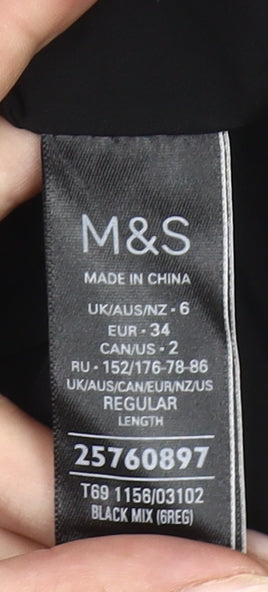 Marks and Spencer Women’s Black Floral Midi Smock Dress Size 6