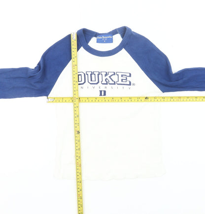 Duke University Womens Blue White Raglan Long Sleeve T-Shirt S