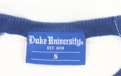 Duke University Womens Blue White Raglan Long Sleeve T-Shirt S