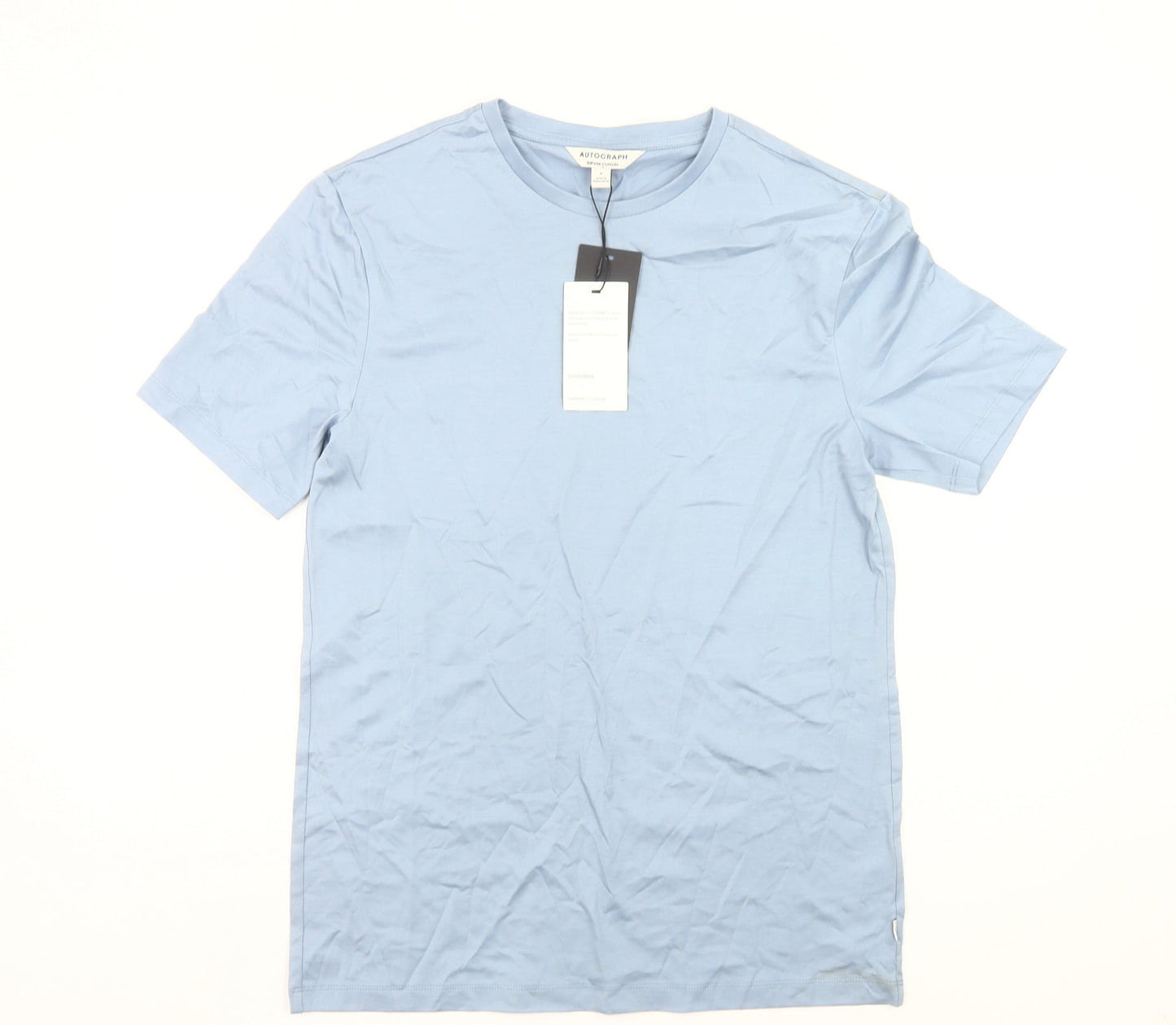 Marks and Spencer Men’s Blue Small Cotton Crew Neck T-Shirt