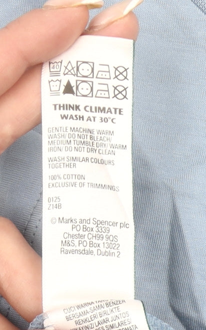 Marks and Spencer Men’s Blue Small Cotton Crew Neck T-Shirt