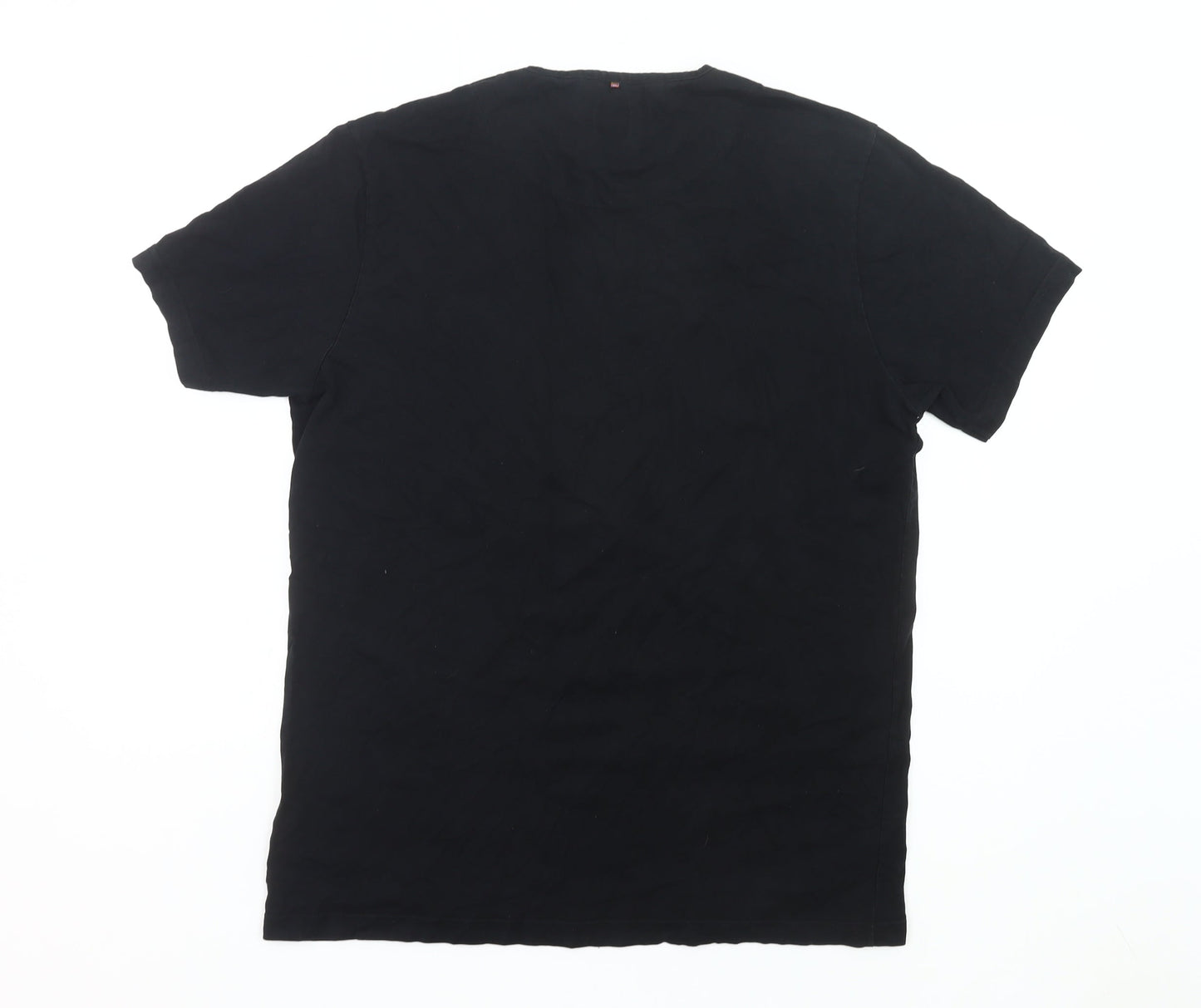 Pepe Jeans Mens Black L Graphic Paisley Print Cotton T-Shirt