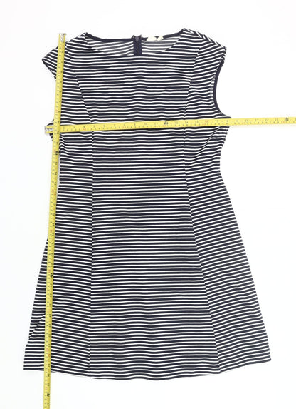GAP Women’s Black Striped A-Line Sleeveless Dress Size 12