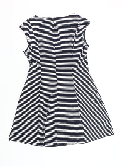 GAP Women’s Black Striped A-Line Sleeveless Dress Size 12