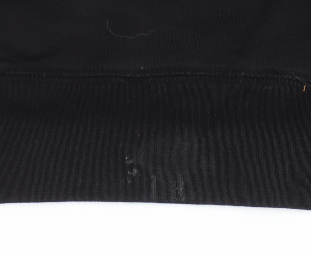 PDV Women’s Black Pullover Sweatshirt Small Graphic Print Crew Neck