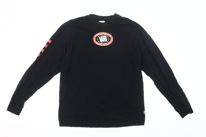 Vans Men's Black Small Long Sleeve Crew Neck Graphic Logo T-Shirt