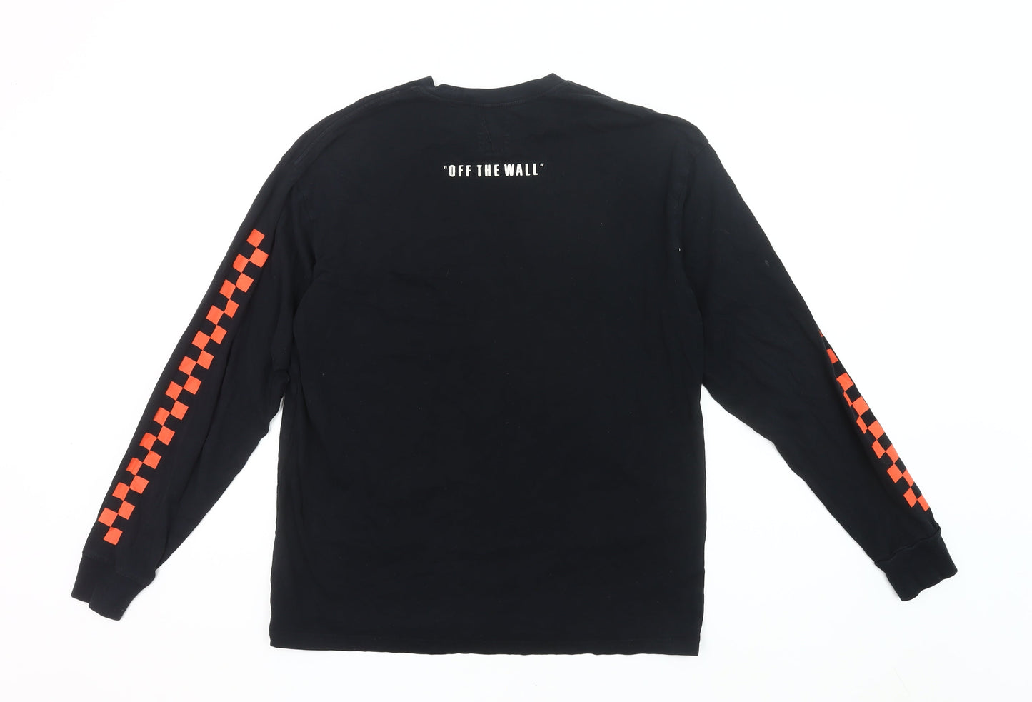 Vans Men's Black Small Long Sleeve Crew Neck Graphic Logo T-Shirt