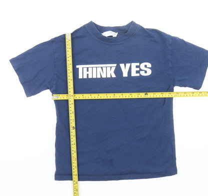 ZARA Girls Blue Think Yes Graphic T-Shirt Age 8-9 Years Cotton