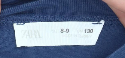 ZARA Girls Blue Think Yes Graphic T-Shirt Age 8-9 Years Cotton