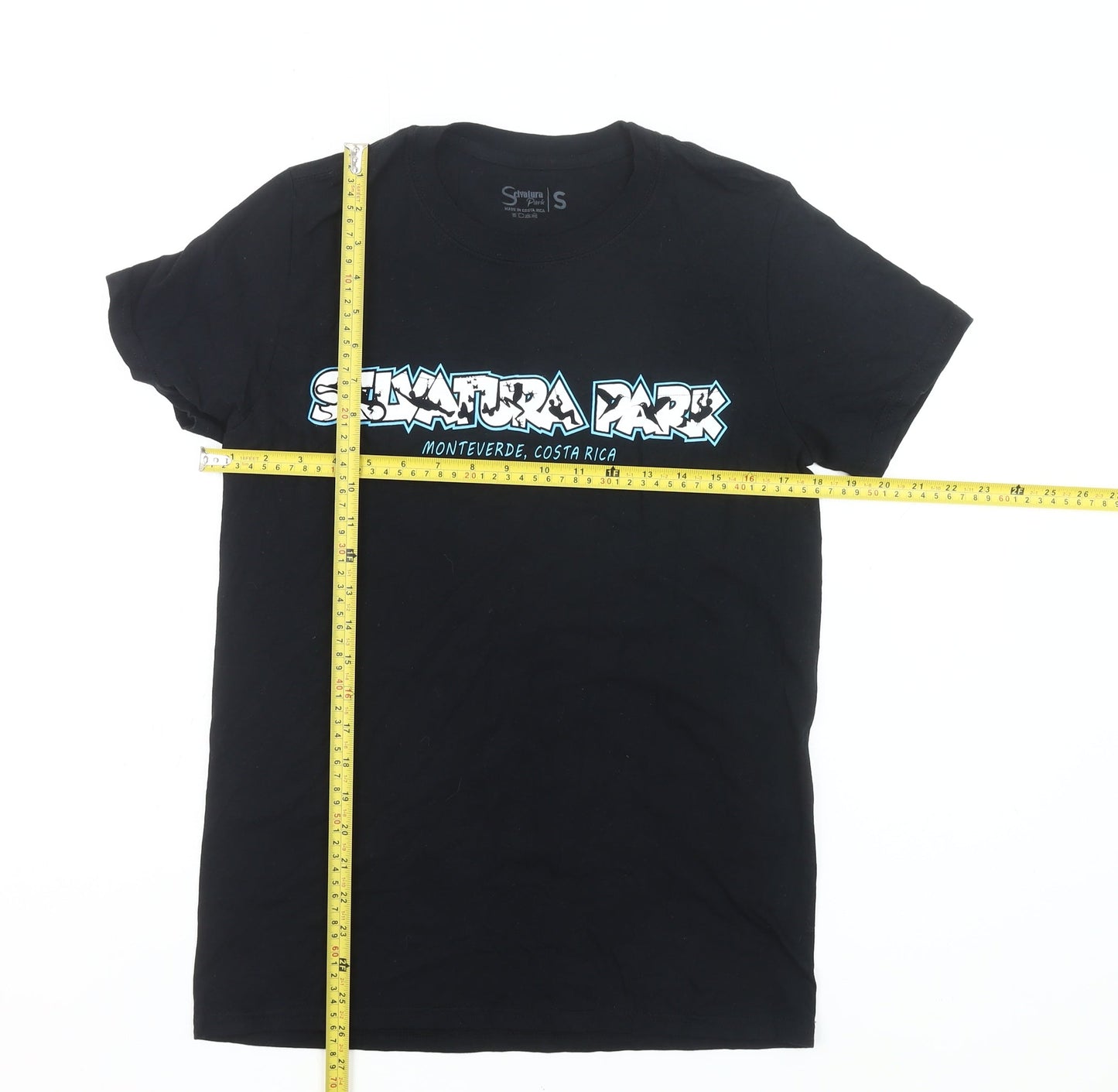 Selvatura Park Men’s Black Cotton Graphic T-Shirt Size S Regular Fit