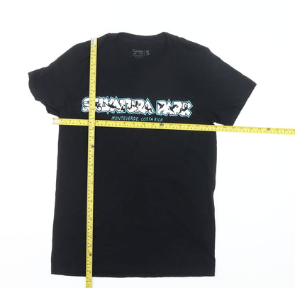 Selvatura Park Men’s Black Cotton Graphic T-Shirt Size S Regular Fit