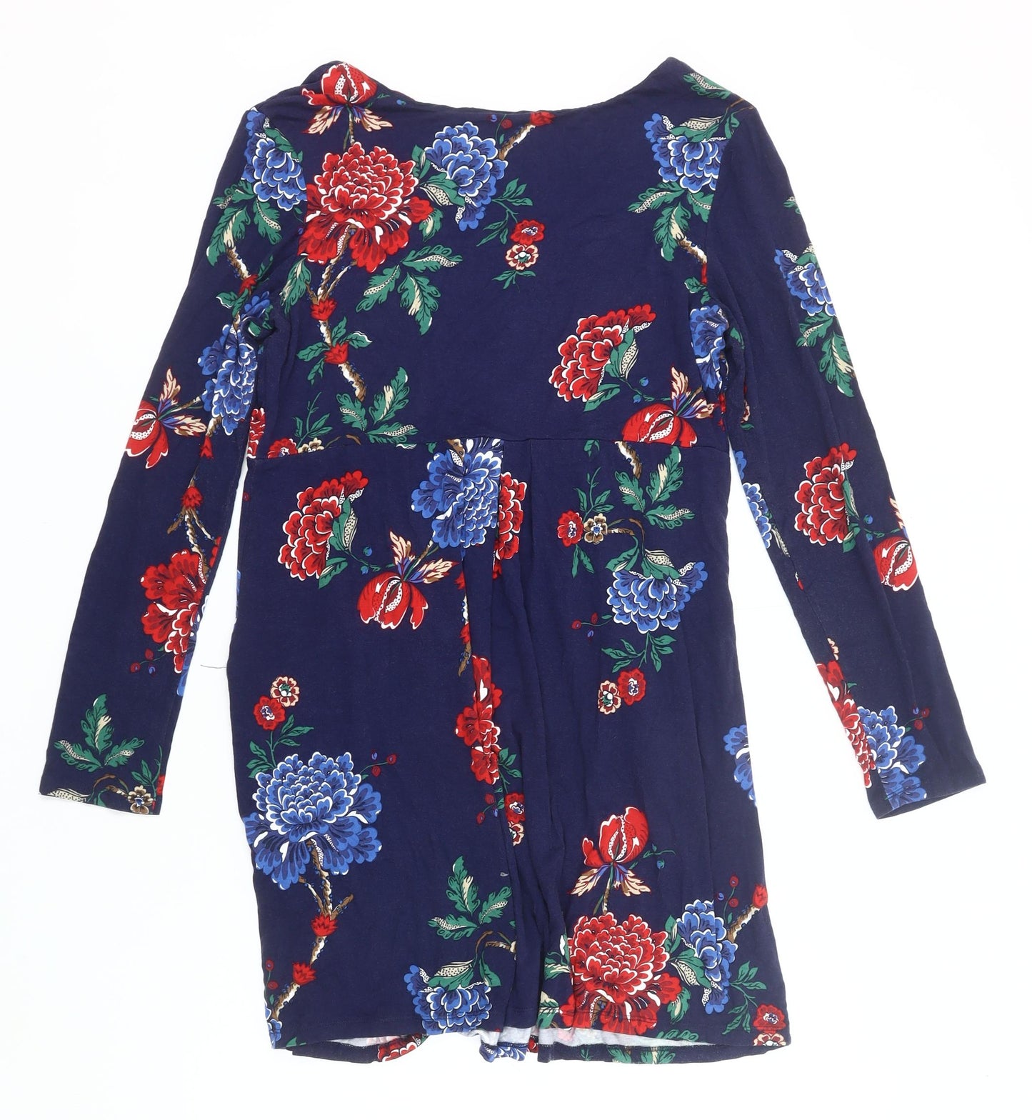 Joules Women’s Blue Floral Fit & Flare Dress UK 14 Long Sleeve