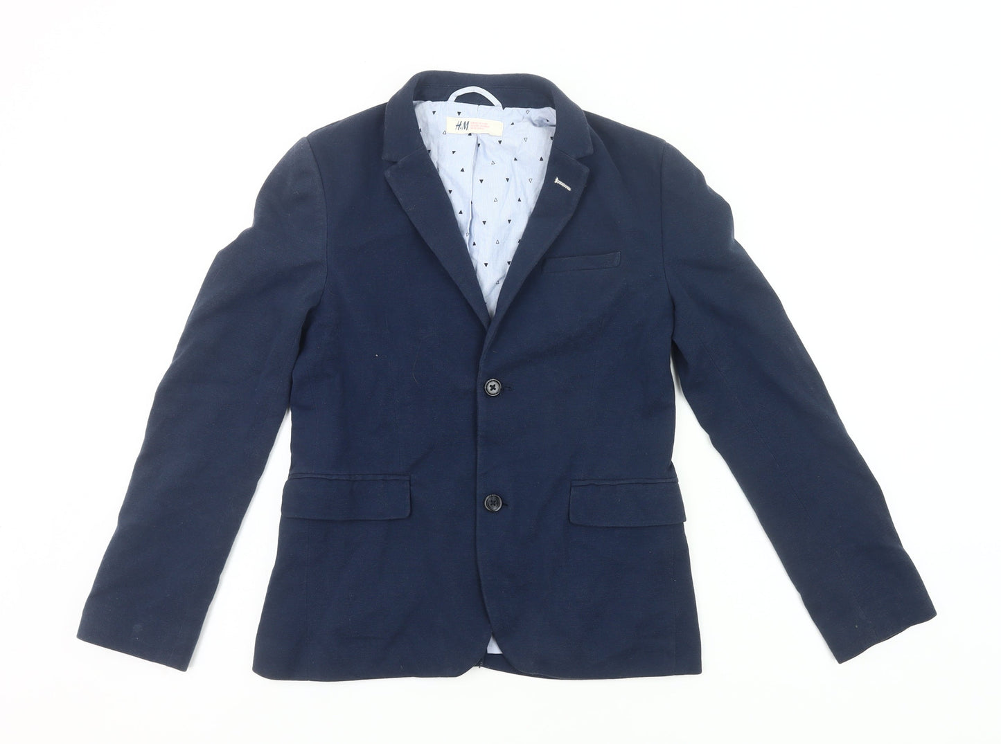 H&M Boys Blue Suit Jacket 10 Years Notch Lapel Single-Breasted Formal