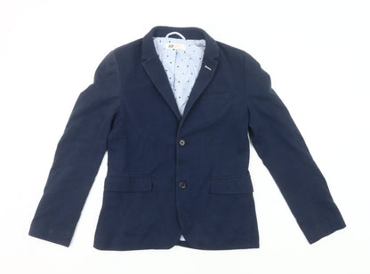 H&M Boys Blue Suit Jacket 10 Years Notch Lapel Single-Breasted Formal
