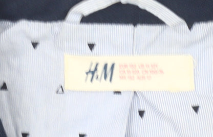 H&M Boys Blue Suit Jacket 10 Years Notch Lapel Single-Breasted Formal
