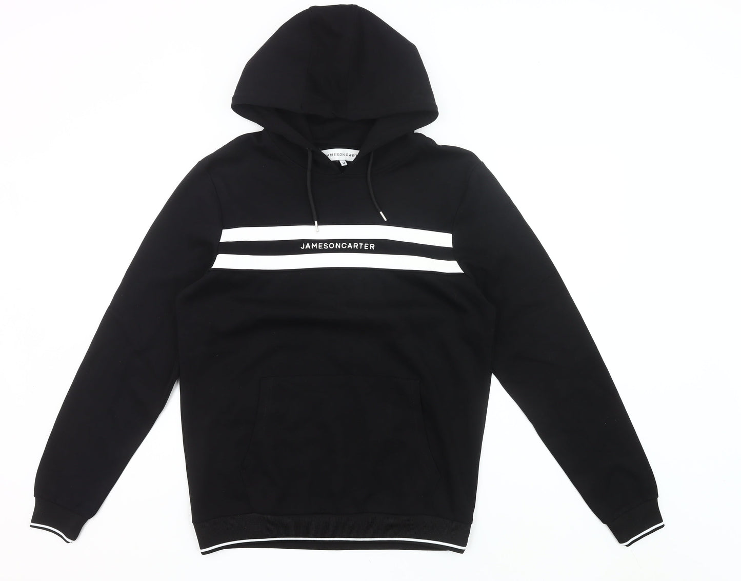 Jameson Carter Mens Black Pullover Hoodie M Logo Print Hooded