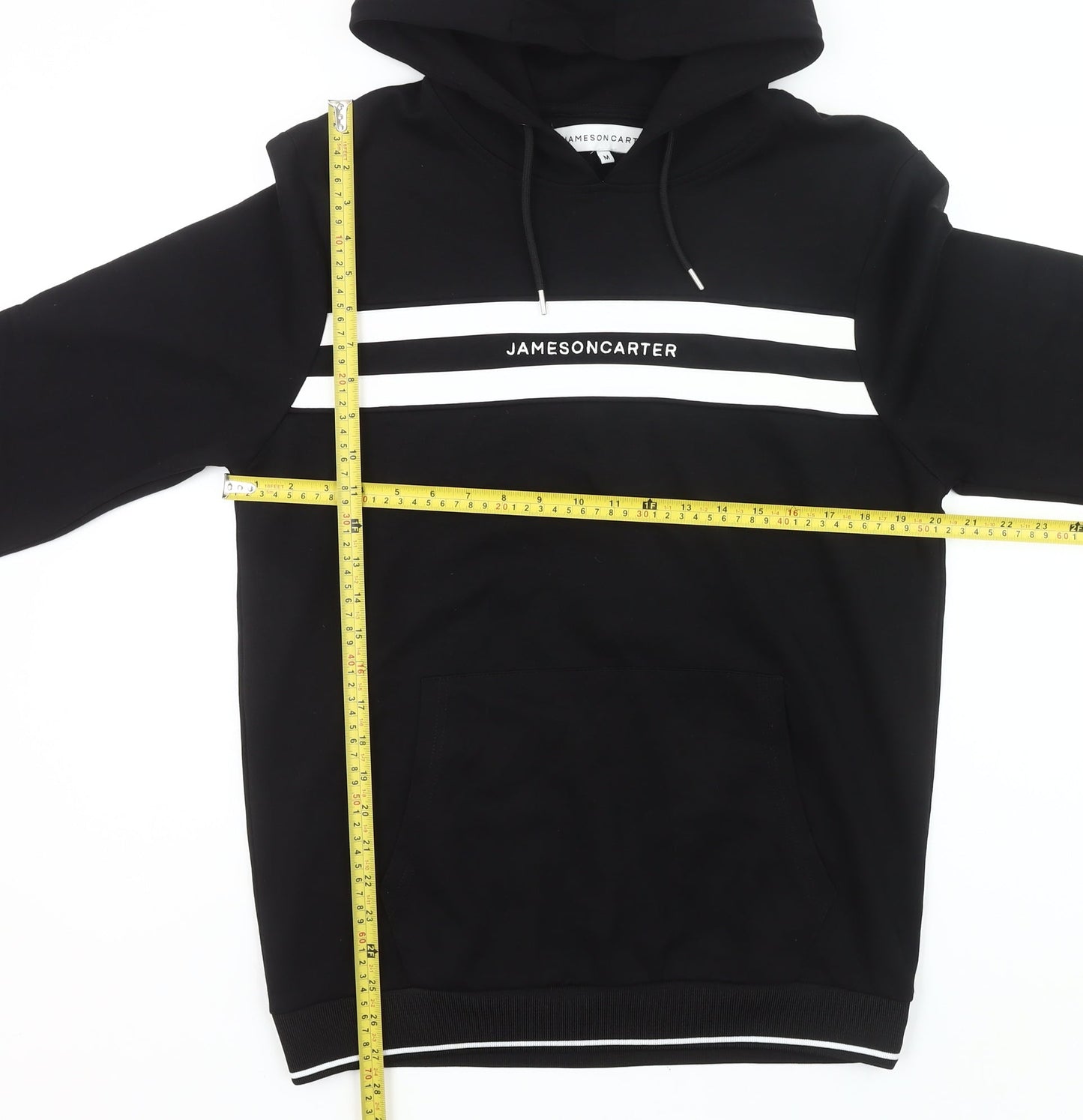 Jameson Carter Mens Black Pullover Hoodie M Logo Print Hooded