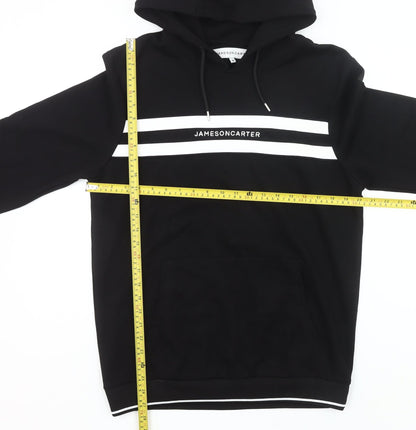 Jameson Carter Mens Black Pullover Hoodie M Logo Print Hooded