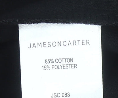 Jameson Carter Mens Black Pullover Hoodie M Logo Print Hooded